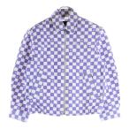 ショッピングcoach COACH コーチ チェッカージップアップカラー ジャケット パープル