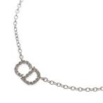 Christian Dior クリスチャンディオール CLAIR D LUNE CDロゴ ラインストーン ネックレス シルバー アクセサリー