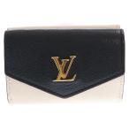 LOUIS VUITTON ルイヴィトン ポルトフォイユ ロックミニ LVロゴ 三つ折り財布 ホワイト×ブラック M80984 イニシャル入り