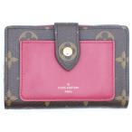 ルイヴィトン モノグラム ポルトフォイユ・ルー フューシャ コンパクトウォレット 二つ折り財布 コインケース ブラウン×ピンク M82377
