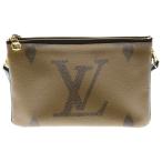 LOUIS VUITTON ルイヴィトン モノグラム ジャイアントリバース ポシェット ドゥーブルジップ ショルダーバッグ ブラウン M69203