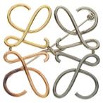 ショッピングLOEWE LOEWE ロエベ アナグラム ブローチ バッジ ゴールド×シルバー×ピンクゴールド マルチカラー GP