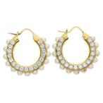 miumiu ミュウミュウ ロゴピアス イヤーアクセサリー GP×パール×ラインストーン ゴールド 5JO654