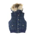 ショッピングバーバリー バーバリーブルーレーベル ファー フーデッド ジップアップ デニム ノースリーブ ダウンベスト インディゴ レディース E1G17-805-29
