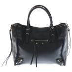 BALENCIAGA バレンシアガ ペーパー ハンドバッグ ミニバッグ ブラック レザー 305572 シルバー金具