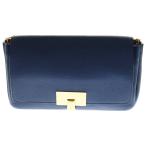 ショッピングchloe Chloe クロエ ドリュー チェーン ショルダーバッグ ブルー レザー ゴールド金具