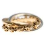 ショッピングHEARTS CHROME HEARTS クロムハーツ TINY E CH PLUS BAND TRPL タイニー E CHプラス トリプル リング ゴールド×シルバー