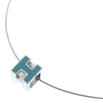 HERMES エルメス カージュドアッシュ Hキューブネックレス ペンダント ブルー シルバー金具