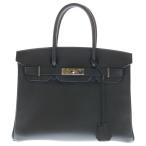 HERMES エルメス バーキン30 ブラック エプソン ハンドバッグ シルバー金具 X刻印