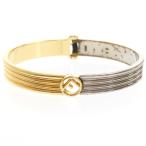 FENDI フェンディ Fロゴ コンビ バングル ブレスレット シルバー/ゴールド