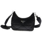 PRADA プラダ Re-Nylon パデッド ショルダーバッグ シルバー金具 トライアルロゴプレート ナイロン ブラック 1BC151