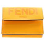 FENDI フェンディ ローマ マイクロ 3つ折り財布 コンパクトウォレット コインケース オレンジ レザー 8M0395-AAYZ ゴールド金具