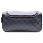 LOUIS VUITTON ルイヴィトン ダミエグラフィット トワレポーチ セカンドバッグ クラッチバッグ ブラック シルバー金具 レザー×PVC N47625