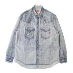 DIESEL ディーゼル D OCEAN ロゴ刺繍 転写プリント オーバーサイズ スナップボタン デニム トラッカージャケット グレー A09344