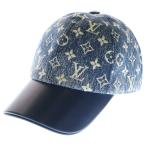 LOUIS VUITTON ルイヴィトン LV モノグラム ジャガード デニムキャップ 帽子 ネイビー M77437