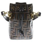 FENDI フェンディ モントレゾール ミニショルダーバッグ ブラック×ブラウン ズッカ柄 エナメル 8BS010