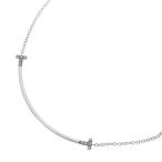ショッピングau TIFFANY & Co. ティファニー Tスマイル スモール ダイヤ ネックレス Au750 K18 WG ホワイトゴールド