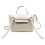 CELINE セリーヌ ベルトバッグ 2WAYバッグ ハンドバッグ ショルダーバッグ ゴールド金具 マイクロ ベージュ レザー 189153