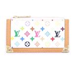 ショッピングLOUIS LOUIS VUITTON ルイヴィトン モノグラム マルチカラー ポシェット・クレ ブロン コインケース PVC M92655 ポーチ ホワイト