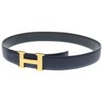 HERMES エルメス コンスタンスベルト ネイビー×ブラック Hバックル 95 ゴールド金具 X刻印