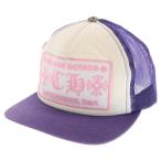 CHROME HEARTS クロムハーツ TRUCKER CAP トラッカーキャップ CH刺繍クロスボール付きメッシュ帽子 パープル/ピンク