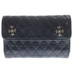 CHROME HEARTS クロムハーツ WAVE4 QLT 3SNP ウェーブキルティングレザーウォレット 長財布 ブラック