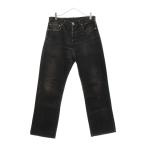 CHROME HEARTS クロムハーツ ×LEVI'S U VNTG JEAN BLK RED TAB リーバイス クロスパッチ付きウォッシュド501デニムパンツ ブラック