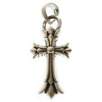 CHROME HEARTS クロムハーツ DBL CH CRS SML W BALE スモールダブルCHクロス wベイル ペンダント ネックレストップ シルバー