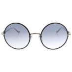 CHROME HEARTS クロムハーツ OVARYEASY フローラルテンプル ラウンドブラックレンズ メタリックフレームサングラス シルバー/ブラック