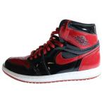 ナイキ AIR JORDAN 1 エアジョーダン1レトロハイ ブレッド パテント ハイカットスニーカー レッド/ブラック US9.5/27.5cm 555088-063