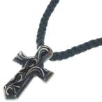 CHROME HEARTS クロムハーツ VULCAN CROSS LG LB ラージバルカンクロス Wレザーブレイド ネックレス シルバー