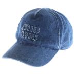 miumiu ミュウミュウ 5HC179 2CL4 ロゴベースボールキャップ 帽子 デニム レディース