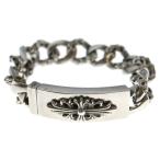 CHROME HEARTS クロムハーツ ID FLORAL CRS フローラルクロスIDファンシーリンク ブレスレット 13LINK シルバー BCA166