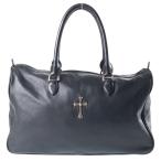 CHROME HEARTS Chrome Hearts Large Cross имеется кожа сумка "Boston bag" черный / серебряный 