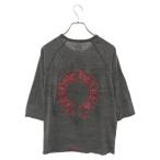 ショッピングCHROME CHROME HEARTS クロムハーツ オールドモデル ホースシューロゴ ヘンリーネック長袖Tシャツ グレー