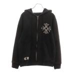 CHROME HEARTS クロムハーツ CH PLUS ZIP Hoodie CHプラス 裏地サーマル ジップアップパーカー ブラック