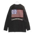 CHROME HEARTS クロムハーツ OLD American Flag Tee オールドモデルアメリカンフラッグTシャツ 星条旗 ホースシュープリント 長袖ブラック