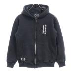 CHROME HEARTS クロムハーツ RS3 ZIP HOODIE 裏地サーマル ジップ パーカー ブラック