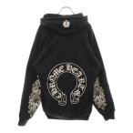 CHROME HEARTS クロムハーツ OLD SWTSHRT PLVR オールドモデル 袖フローラルバックホースシュープリントパーカー ブラック