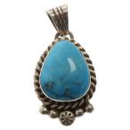 INDIAN JEWELRY インディアンジュエリー ナバホ族 コロラド クリップルクリークターコイズ付き ペンダントトップ シルバー