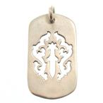 CHROME HEARTS クロムハーツ D TAG LRG DAGGER ヴァインダガーカットアウトドッグタグ ラージ ペンダントトップ シルバー BCA240