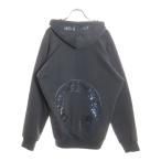 クロムハーツ オールド メタリックホースシュープリント 裏地サーマルプルオーバーフーディーパーカー ブラック/ブルー