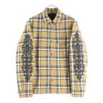 ショッピングHEARTS CHROME HEARTS クロムハーツ WORKN JNKYD PLD CRM SODA アームフローラルクロス チェック柄中綿シャツジャケット ベージュ