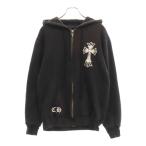 CHROME HEARTS クロムハーツ OLD DBL CH CRS ZIP Hoodie オールドモデル ダブルCHクロスプリント ダガージップアップパーカー ブラック