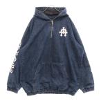 CHROME HEARTS クロムハーツ RUCKUS ハーフダガージップ レザートリプルクロスパッチ デニムアノラックパーカー インディゴ
