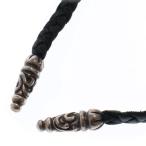 CHROME HEARTS クロムハーツ LEATHER BRAID LARGE SCROLL ネックレス ラージスクロールレザーブレイド ブラック/シルバー