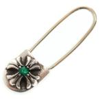 CHROME HEARTS クロムハーツ SAFETY PIN CH PLS EMRLD R セーフティーピン 1エメラルド ピアス シルバー