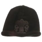 CHROME HEARTS クロムハーツ BEANIE CASH レザーパッチビーニー BSフレアパッチ付きカシミアニット帽子