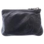 CHROME HEARTS クロムハーツ ZPR CHG PURSE ジッパーチェンジパース クロスパッチ レザーウォレット 財布 コインケース ブラック/シルバー