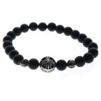 CHROME HEARTS クロムハーツ 8mm BEAD 8mmビーズブレス 8mmオニキスビーズブレスレット ブラック/シルバー